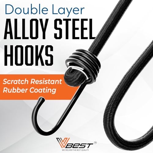 6 Piece Small Bungee Cords with Hooks 12 Inch - Heavy Duty 6x12" - 6 Piece 1 ft gallery