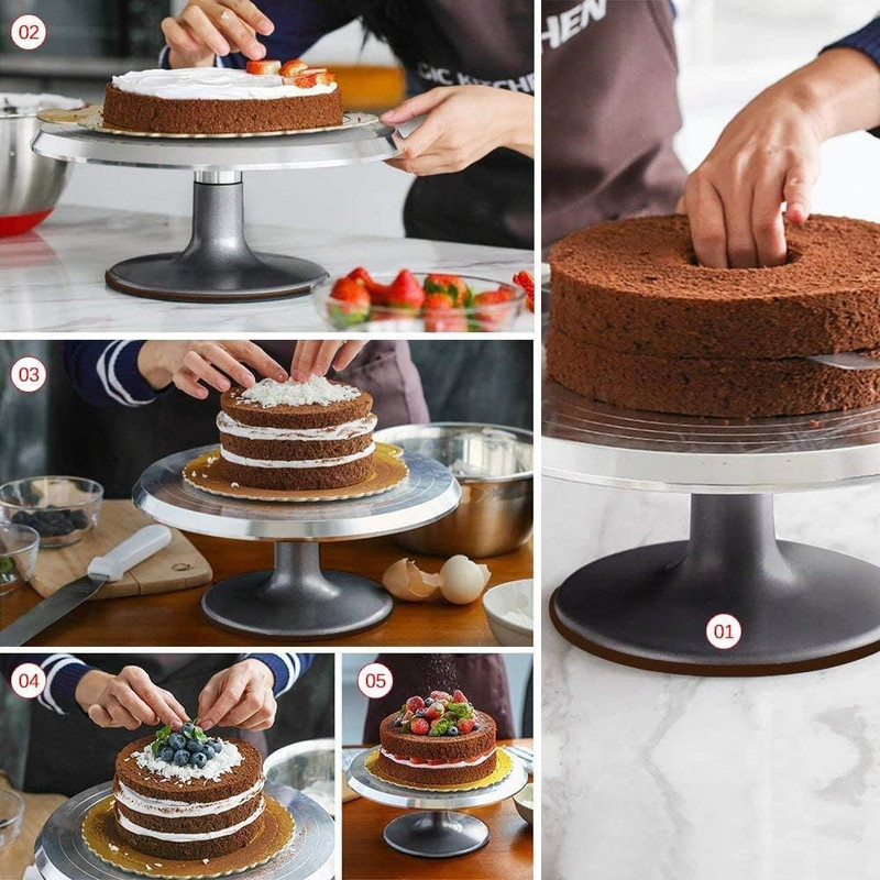 12'' Cake Stand, Cake Spinner Cake Decorating Supplies, round Decorating Turntab gallery