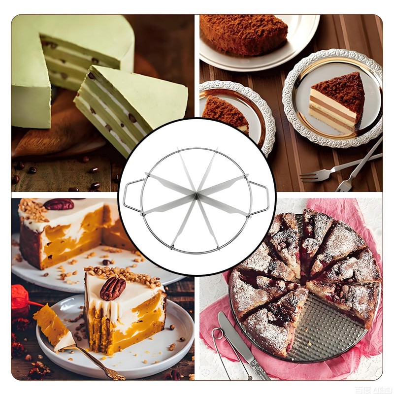 8-Slice Stainless Steel Pie Cutter Press Non Stick Pie Slicer Round Cake Cutt... gallery