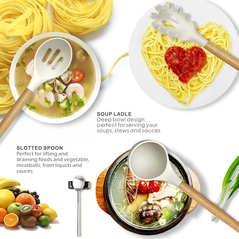 Silicone Cooking Utensils Set - 446°F Heat Resistant Silicone gallery