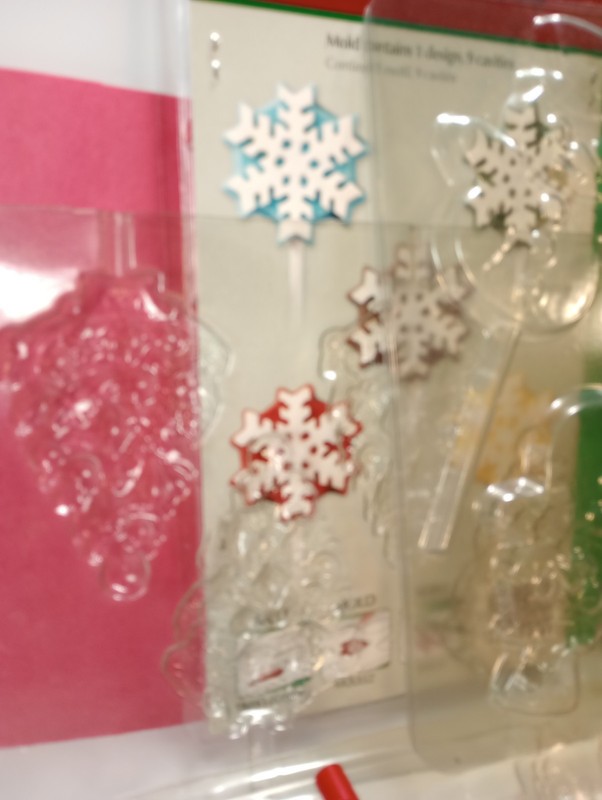 Chocolate Candy Molds Christmas Santa Tree Snowmen Snowflakes + Thermometer 9pcs gallery