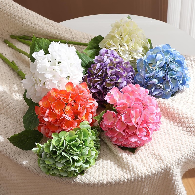Florralia 3Pcs Hydrangea Artificial Flowers 22.44 Real Touch Latex Faux gallery