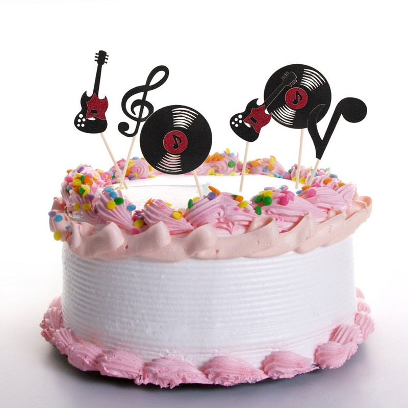 24 Pcs Birthday Cupcake Toppers Music Notes Baby Shower Decoration gallery