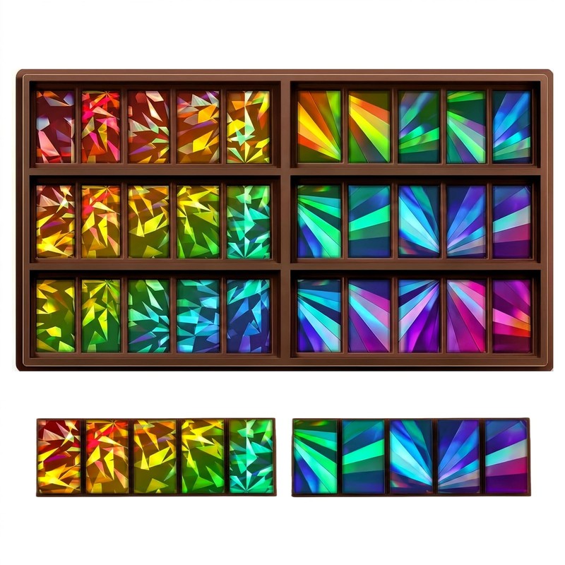 Holographic Chocolate Molds Resin Silicone Chocolate Bar Deep Thick Molds for Re