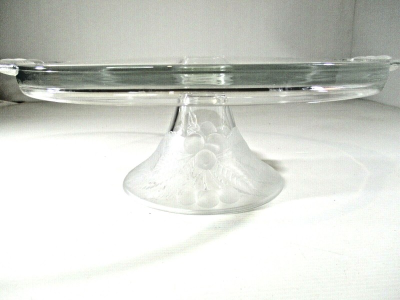 Glass Cake Dip Stand Embossed Cherries Dip/Stand Section & Handles Diameter 29cm gallery