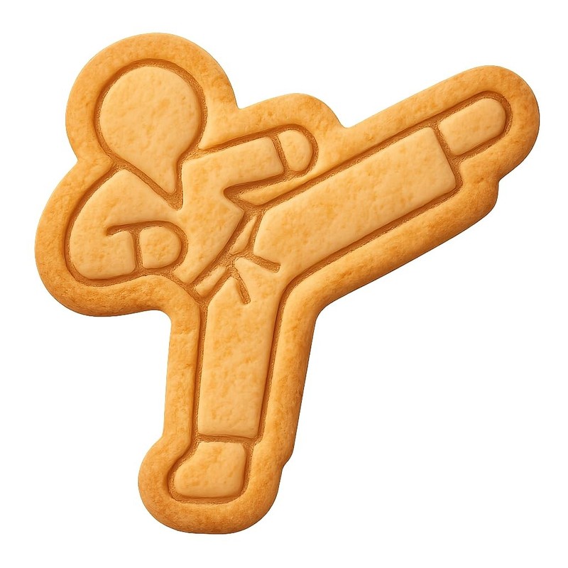 Karate Side Kick Cookie Cutter & Stamp, Fondant & Clay – 4×3.2