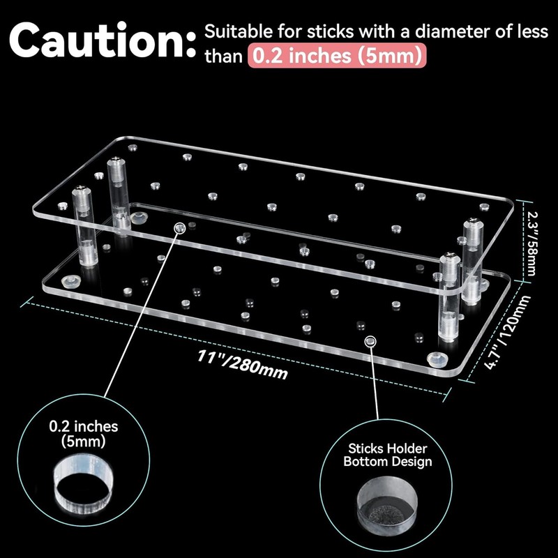 Versatile Transparent Cake Pop Stand for Sticks Under 0.2'' Diameter gallery