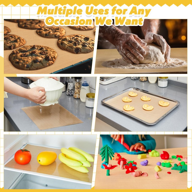 Thickened Silicone Baking Mat Roll 72" x 12", Reusable Free 70" x Beige gallery