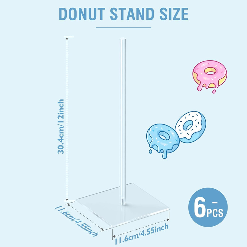 Donut Stand Bagel Stand 6 Pack, Acrylic Doughnut Holder, Clear Donut Display Sta gallery