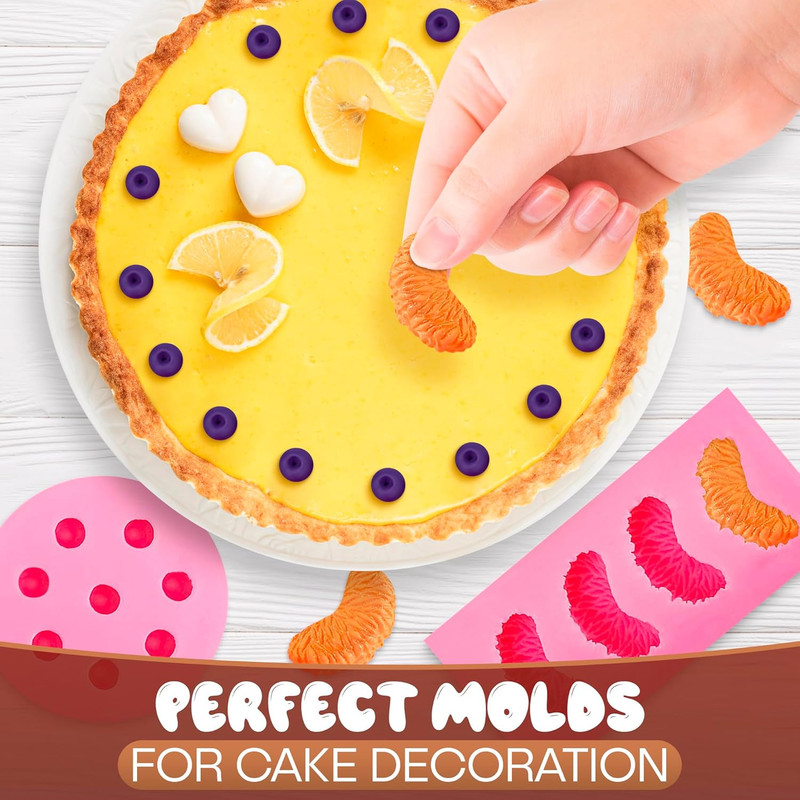 5 Pcs Fruit Molds Silicone - Mini 1 Inch Silicone Gummy Molds with 5 Realistic 3 gallery