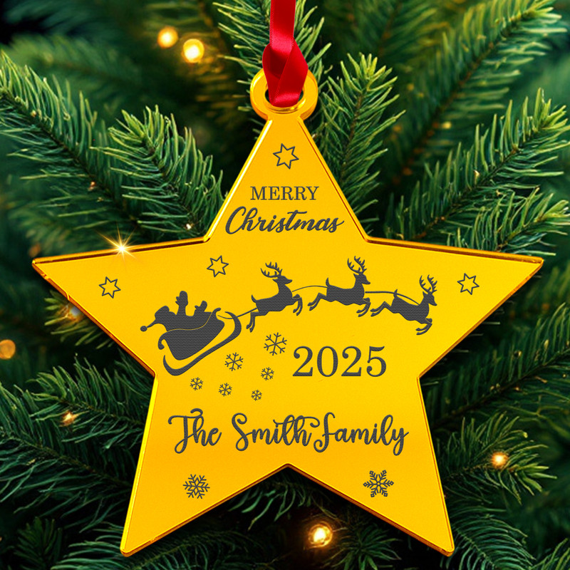 PERSONALISED Family Christmas as MR & MRS Bauble Ornament Custom Acrylic 3mm gallery