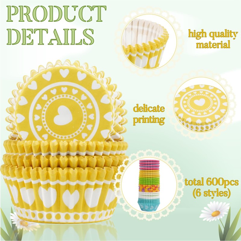 600 Count Easter Cupcake Liners Mini Baking Cups, Holiday Wrapper Decoration gallery