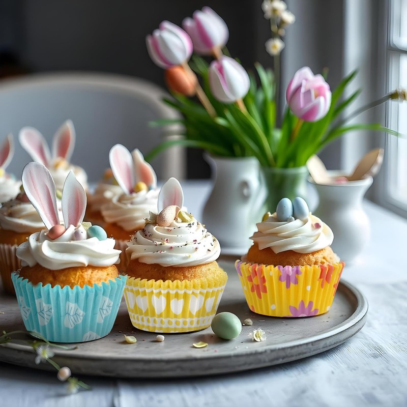 600 Count Easter Cupcake Liners Mini Baking Cups, Holiday Wrapper Decoration gallery