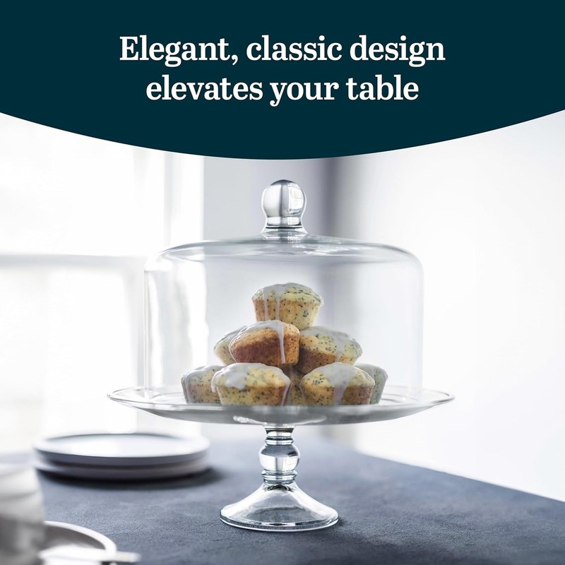 Selene Glass Cake Stand with Dome Set gallery