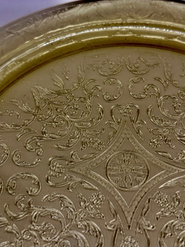 Federal Glass Madrid Amber Cake Plate 11-1/4" Vintage gallery