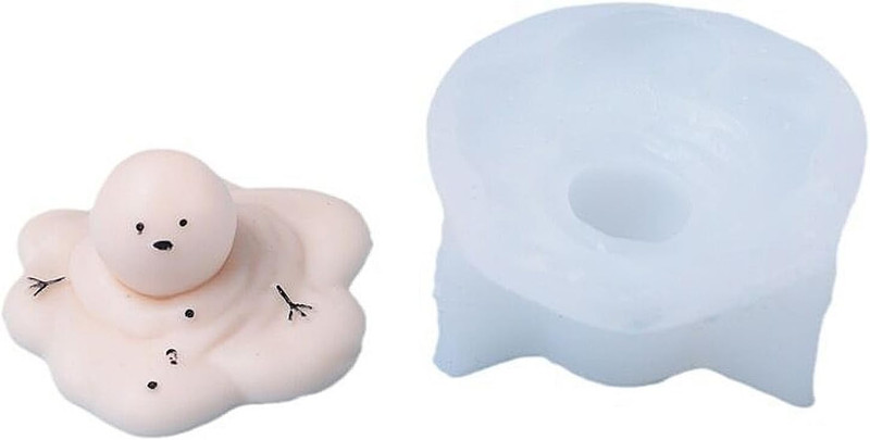 3D Christmas Snow Melting Silicone Mold Candle Aromatherapies Soap Making Mould