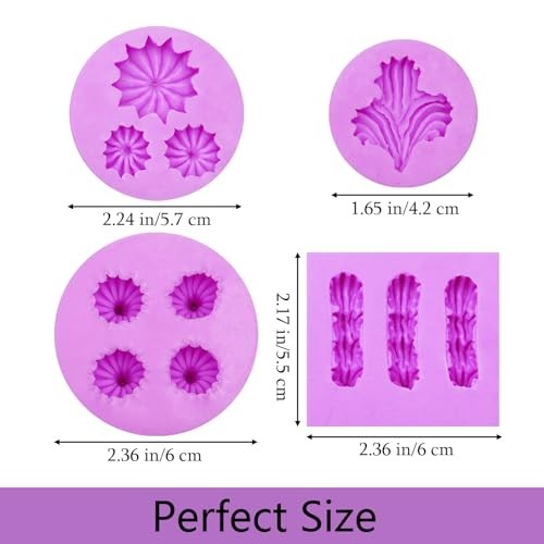 Cream Silicone Fondant Molds 4 Pieces, Cookie Chocolate Molds Purple(NF339) gallery