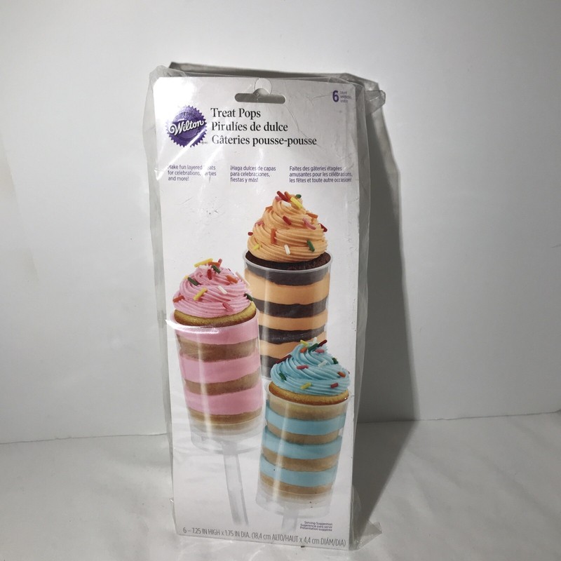 Wilton Treat Pops 6 Count 7.25 x 1.75 In Portable Containers New 415-0981