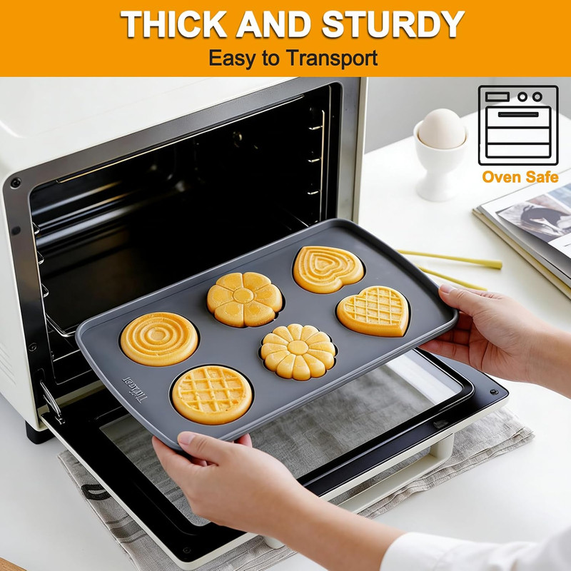 2 Pack Silicone Chocolate Muffin Molds,Round &Heart Shape Baking Pan 6 Cavites F gallery