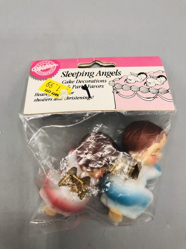 Vintage 1991 Wilton Sleeping Angels Cake Decoration Topper Hong Kong
