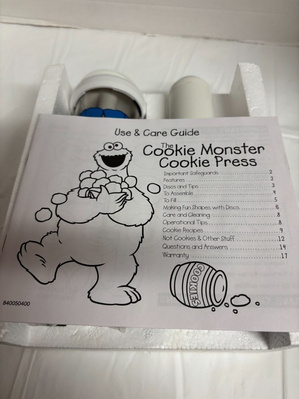 1998 Sesame Street Cookie Monster Cookie Press Hamilton Beach NEW in Open Box gallery