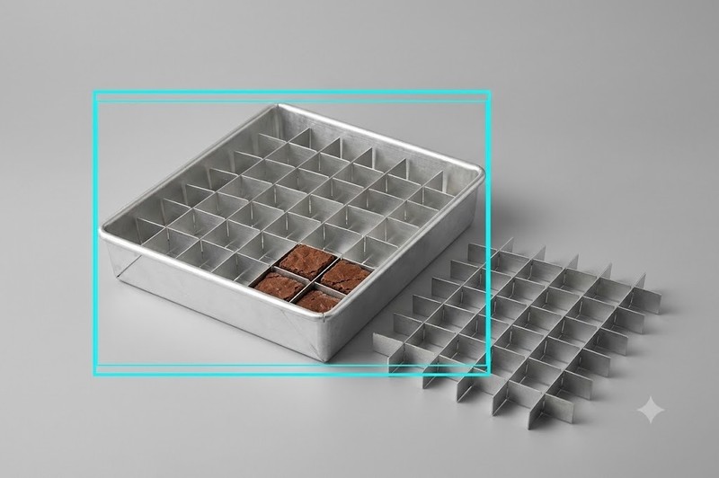 36 Grid Brownie Divider Pan 8×8 Inch Aluminum Baking Tray Removable Cutter Mold