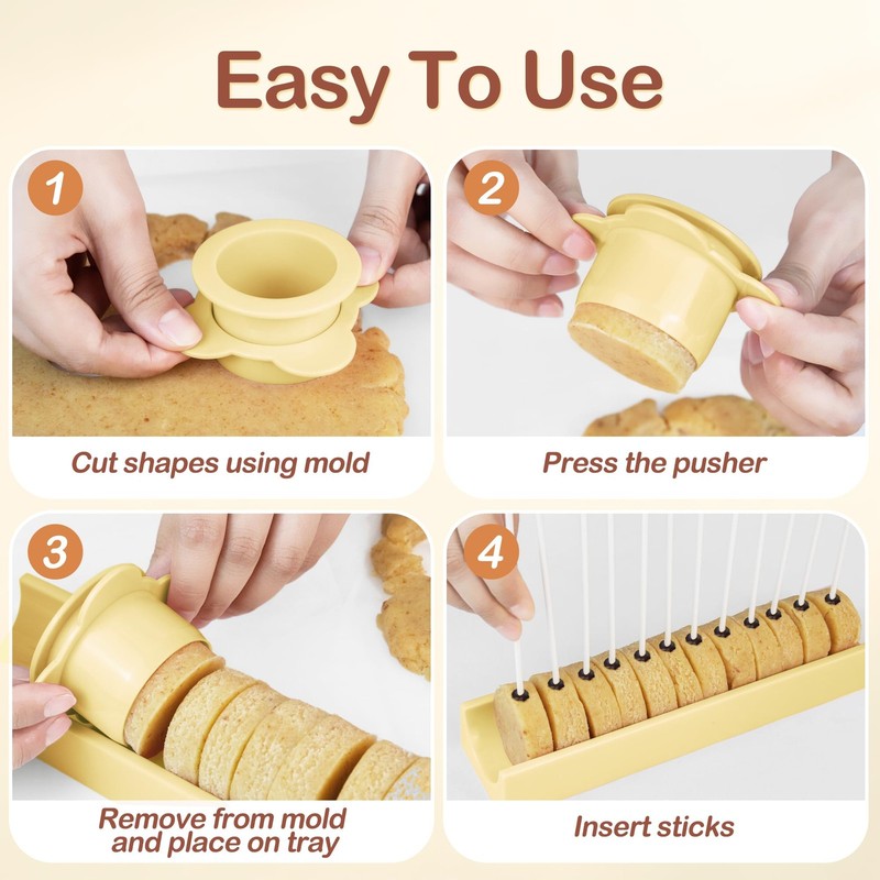 Circle Cake Pop Mold for Baking with 50PCS Cake Pop Sticks Bags Ties,Baking M... gallery