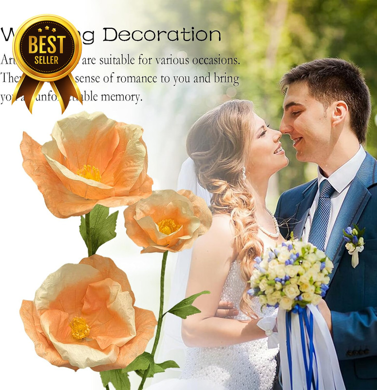 3PCS Giant Artificial Flowers 80" Waterproof Adjustable Faux Decor Set gallery