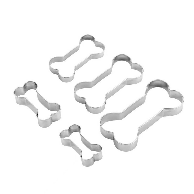 MrCookie Dog Bone Cookie Cutters Set,Stainless 2.32”,2.99”,3.88”,4.17”,4.8”