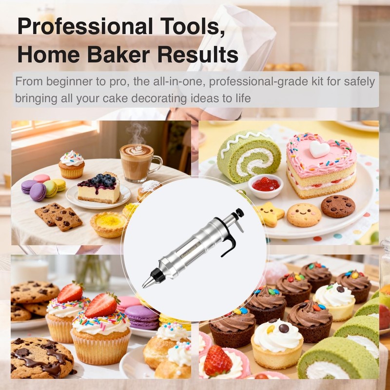 Dessert Decorating Syringe Set | Frosting Piping Kit Decorating Tools 6 Pipin... gallery