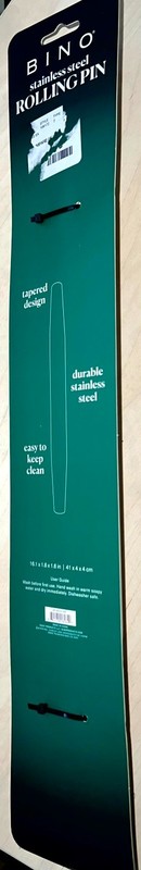 BINO Stainless Steel Rolling Pin - Durable, Tapered design, Easy to keep clean gallery