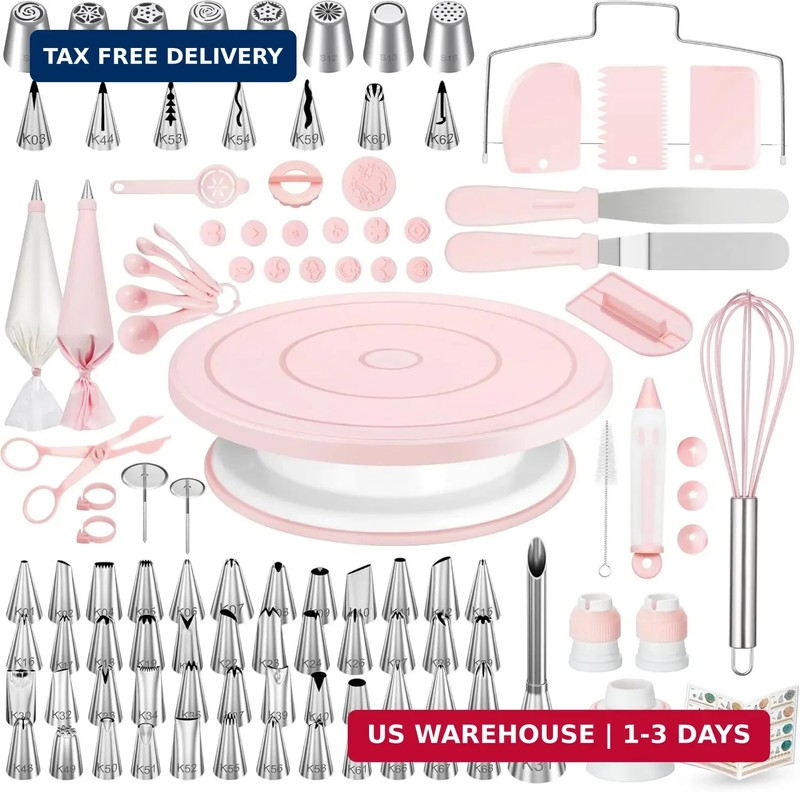 Kootek 158PCs Cake Decorating Kit, Baking Supplies Tools – Includes Cake Stand T