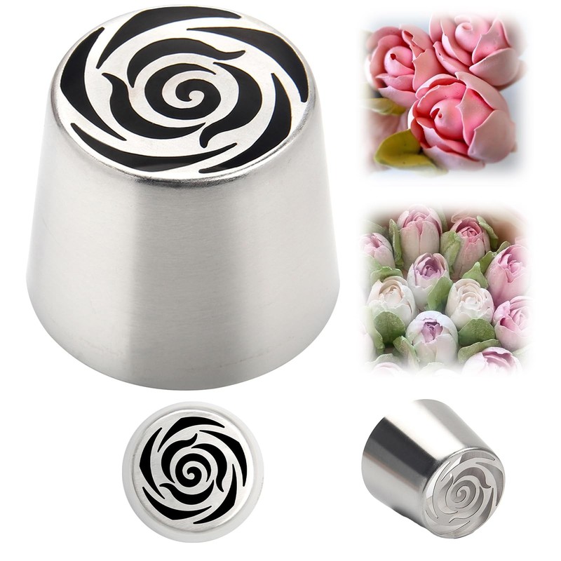 10pack Russian Piping Flower Nozzles Extra Large, Stainless Steel Rose Floral... gallery