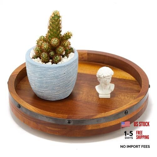 10 Inch Wooden Lazy Susan for Table Top,Decorative 10 inch Acacia Wood