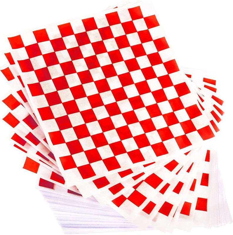 Extra Lar, Grease Resistant Red Cheered Sandwich Liner 300 Sheet Pa.