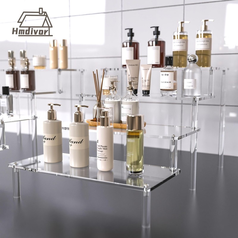 Hmdivor Acrylic Risers for Display 1 Pack 4 Tier Clear gallery