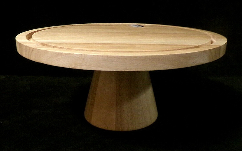 HEARTH and HAND w/MAGNOLIA SOLID RUBBERWOOD PEDESTAL CAKE STAND/SERVING TRAY