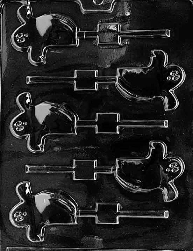 H064 Spooky Ghost Lollipop Halloween Chocolate Candy Soap Molds w/Instructions