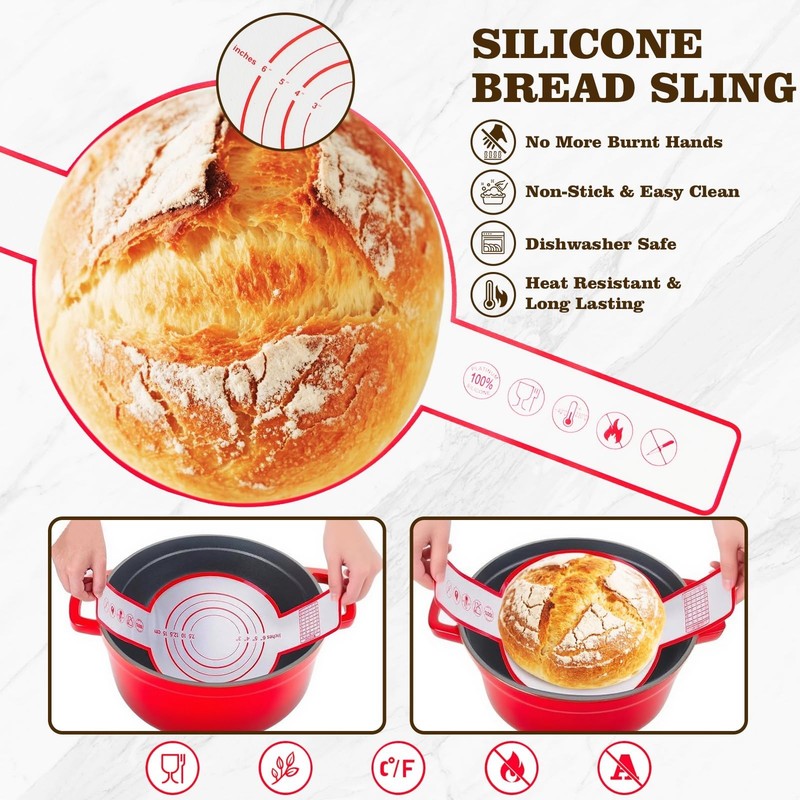 Sourdough Starter Kit with 9" Proofing Basket & 24oz Jar - Baking Supplies for B gallery