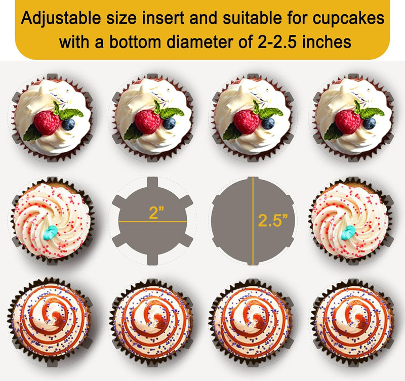 12-Count White Cupcake Boxes with Window and Insert, 13x10x3.5 Inch, Set of 10, gallery