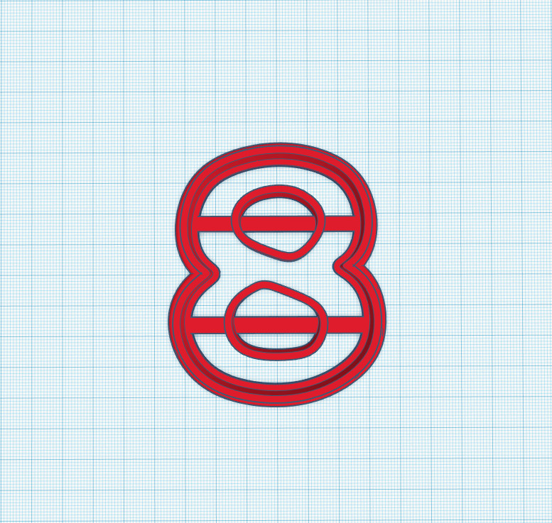 Number Eight Cookie Cutter, Shape, Number, Food Safe PLA, 3D Printed