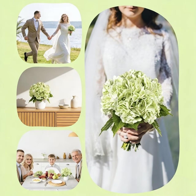 Mexott 3Pcs Hydrangeas Artificial Flowers 21-Inch Hydrangea Artificial Flowers gallery