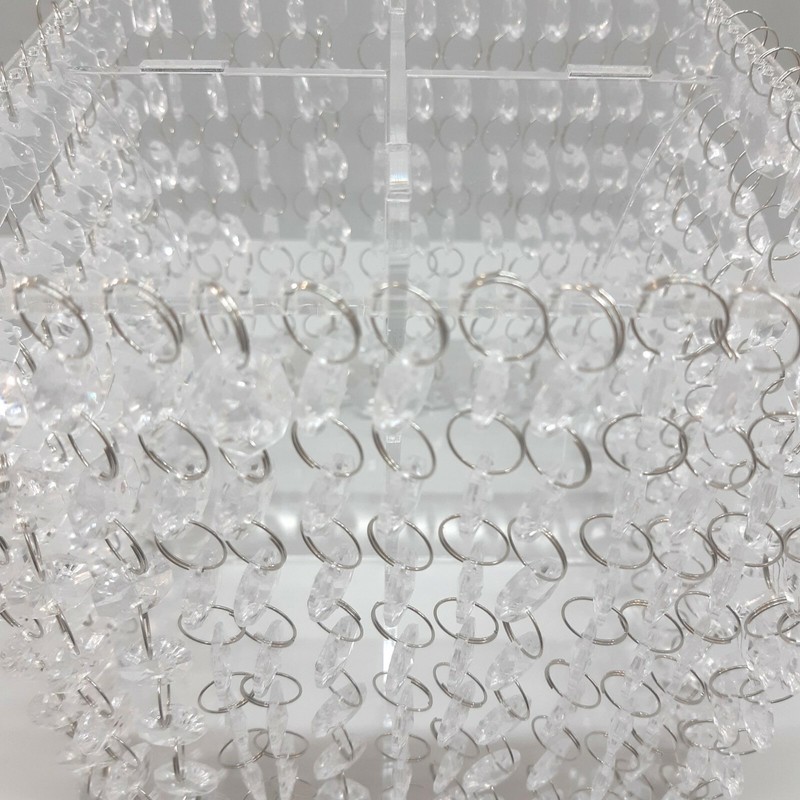 Square Acrylic Crystal Wedding Cake Stand Kit with crystals & LED lights 6"-14" gallery