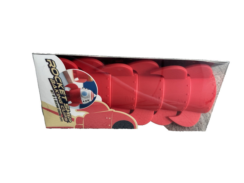 Rocket Ship Silicone Baking Cups 6 Cupcake Cups ThinkGeek Kids Birthday Fun