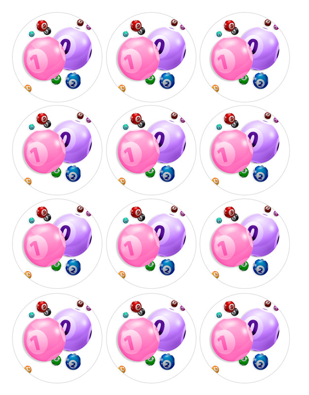 12 count Bingo Party Edible Image rounds, choose your size, pre cut