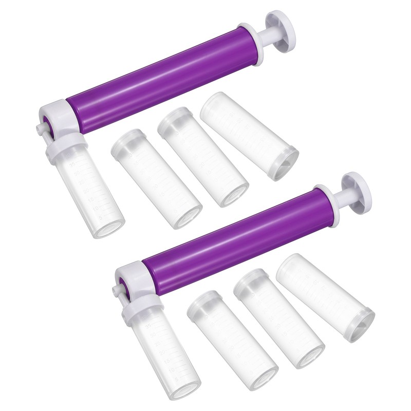 2Pcs Manual Air Brush for Cake Decorating, Cake Air Brush Kit, Purple
