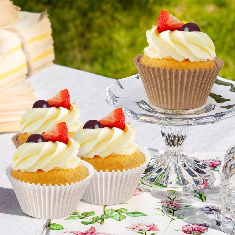 Jumbo Cupcake Liners Natural Muffin Baking Cups 300-Count No Smell Food Grade gallery