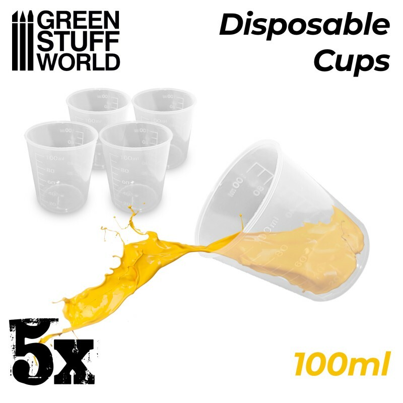 5x Disposable Measuring Cups 100ml – measurer glass wargamer