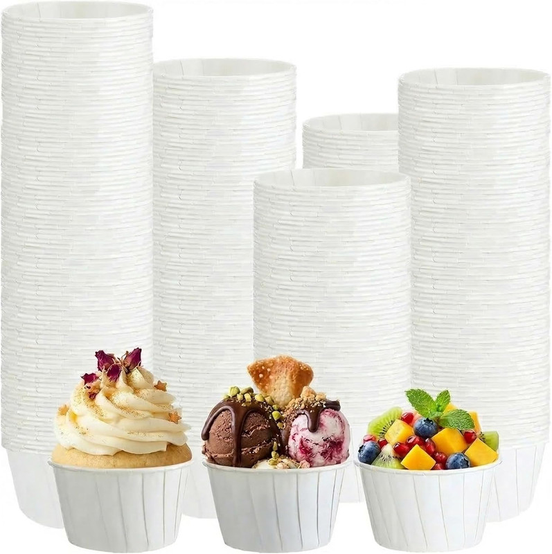 500 Pcs Paper Dessert Cups, 3.5 Oz Cupcake Baking Liners, Parchment Muffin Liner