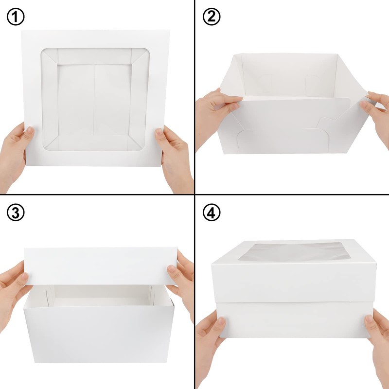 15pcs 12x12x6" Cake Boxes with Window Valentine's Mother's Day Bakery Container gallery